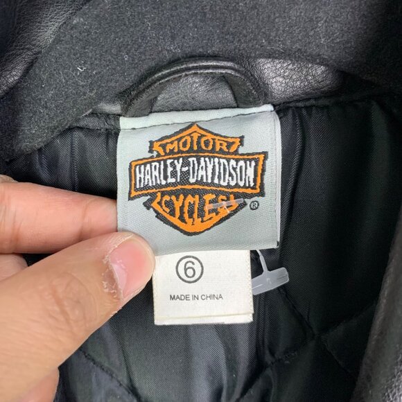 Harley Davidson Full Zip Leather Jacket Toddler Size 6 Black‎ - Picture 11 of 12